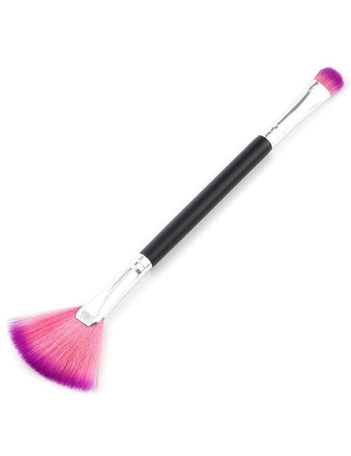 Trendy Purple+pink Sector Shape Decorated Makeup Brush(1pc)