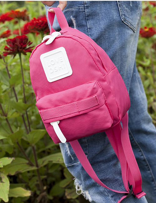 Lovely Pink Pure Color Decorated Children Backpack