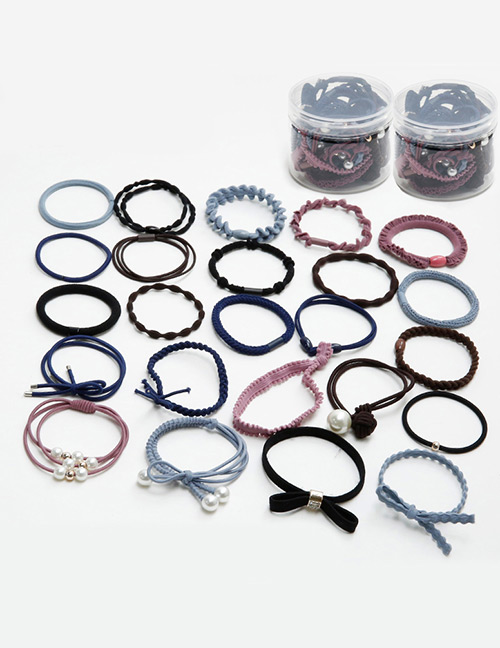 Sweet Multi-color Pearls Decorated Hair Band (24pcs With Box)