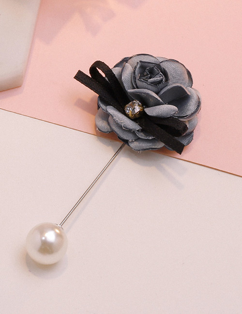 Fashion Gray Bowknot&flower Decorated Brooch
