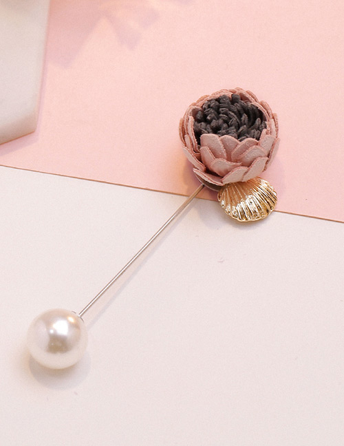 Fashion Pink Flower&pearl Decorated Brooch
