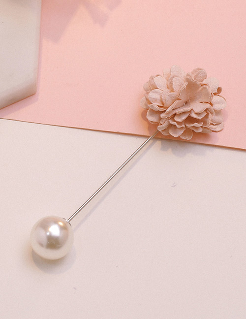 Fashion Pink Flower&pearl Decorated Brooch