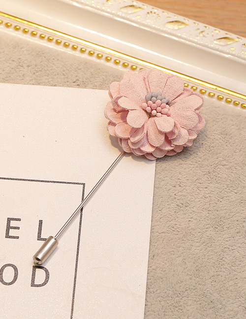 Elegant Pink Flower Shape Decorated Brooch