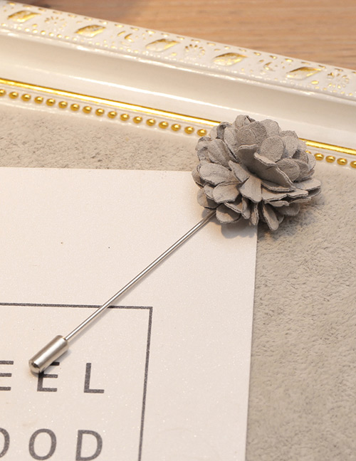 Elegant Gray Pure Color Decorated Brooch