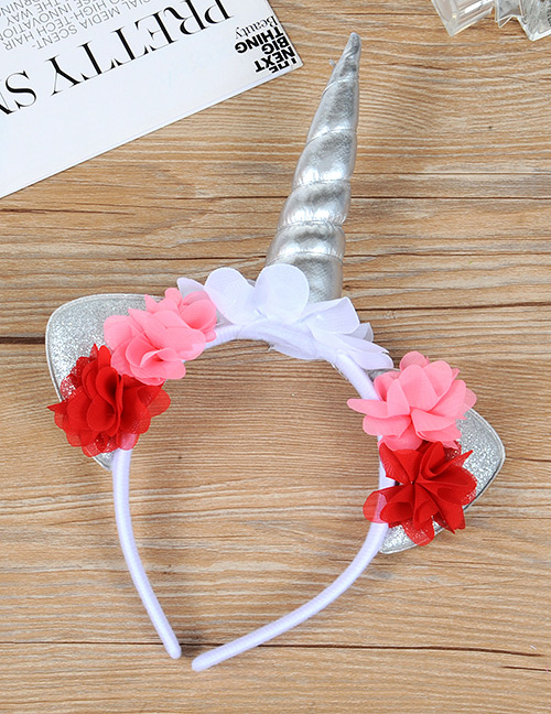 Trendy Silver Color Unicorn Shape Decorated Hair Hoop