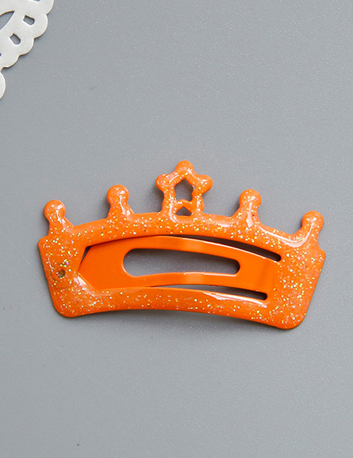 Lovely Orange Crown Shape Decorated Hairpin