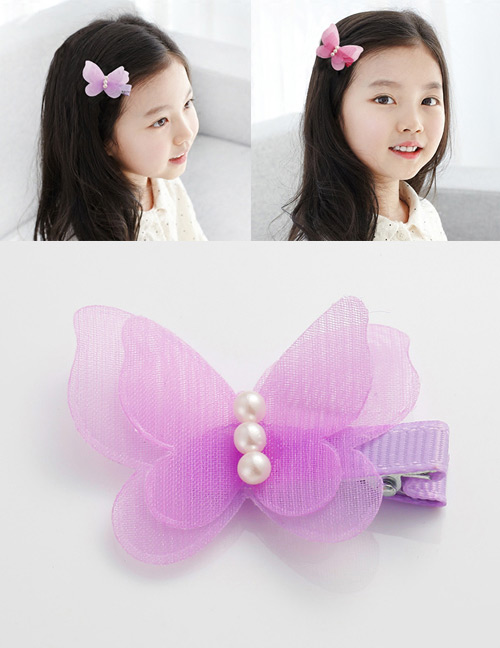 Lovely Purple Butterfly Shape Decorated Hairpin