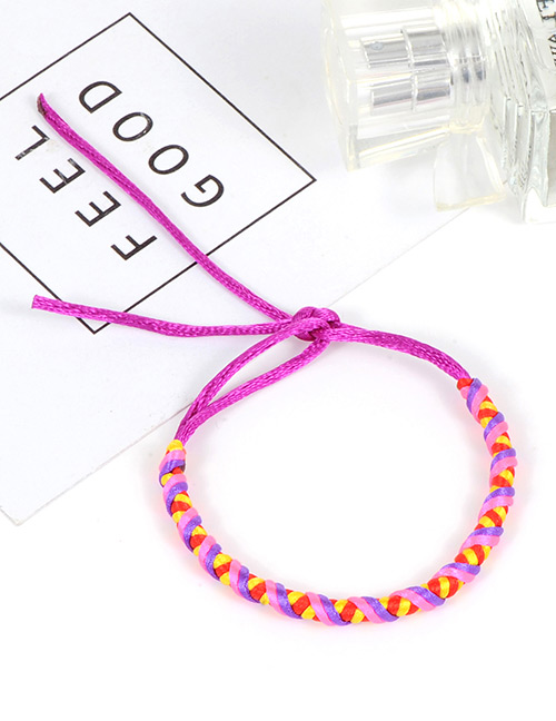 Trendy Purple Color Matching Decorated Hand-woven Bracelet
