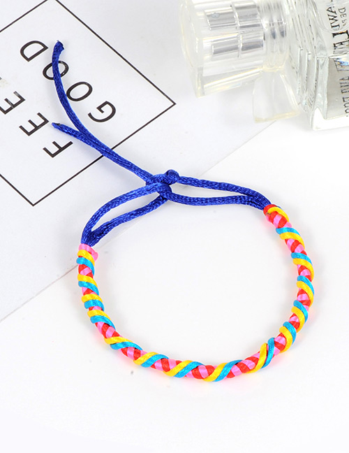 Trendy Sapphire Blue Color Mtching Decorated Hand-woven Bracelet