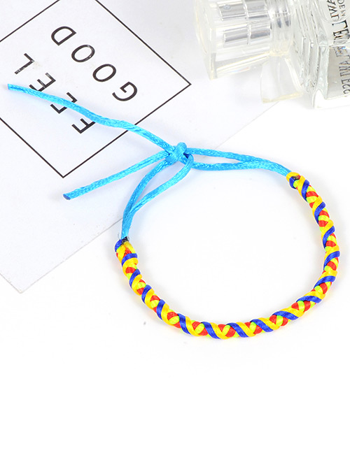 Trendy Blue Color Matching Decorated Hand-woven Bracelet