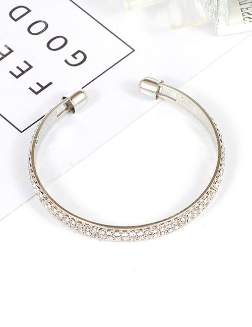 Trendy Silver Color Pure Color Decorated Opening Bracelet