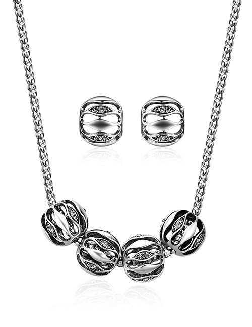 Fashion Silver Color Pure Color Decorated Hollow Out Jewelry Sets