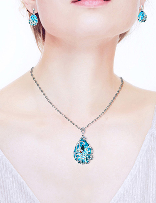 Fashion Blue Flower &diamond Decorated Jewelry Sets