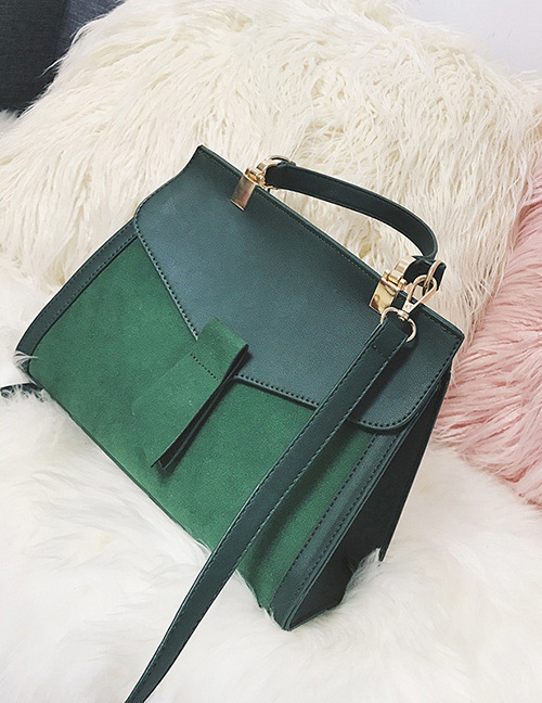 Trendy Green Pure Color Decorated Gradient Design Handbag