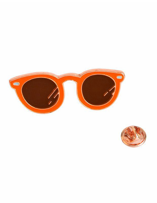 Lovely Orange Sunglasses Shape Decorated Brooch