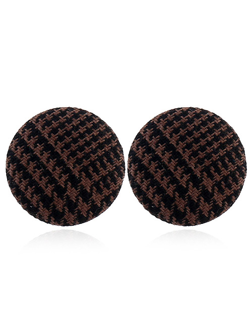Retro Brown Round Shape Decorated Earrings