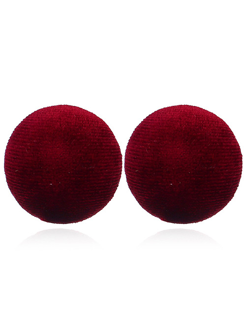 Retro Red Round Shape Decorated Earrings