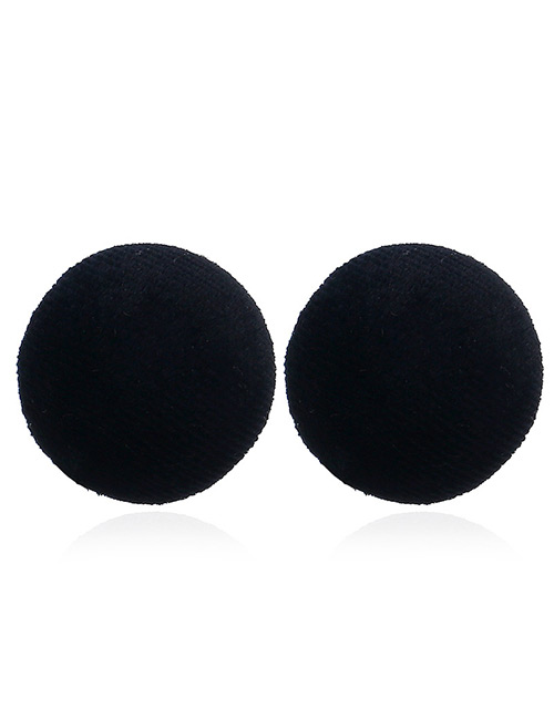 Retro Black Round Shape Decorated Earrings