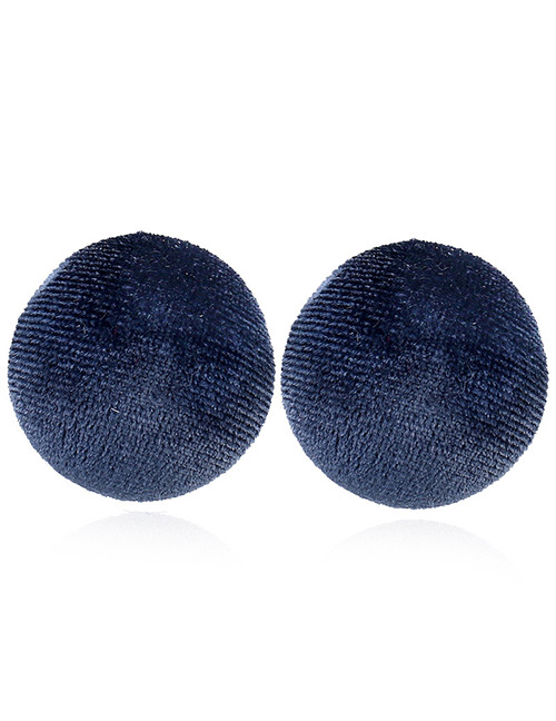 Retro Blue Round Shape Decorated Earrings