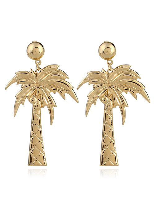 Fashion Gold Color Coconut Tree Shape Decorated Earrings