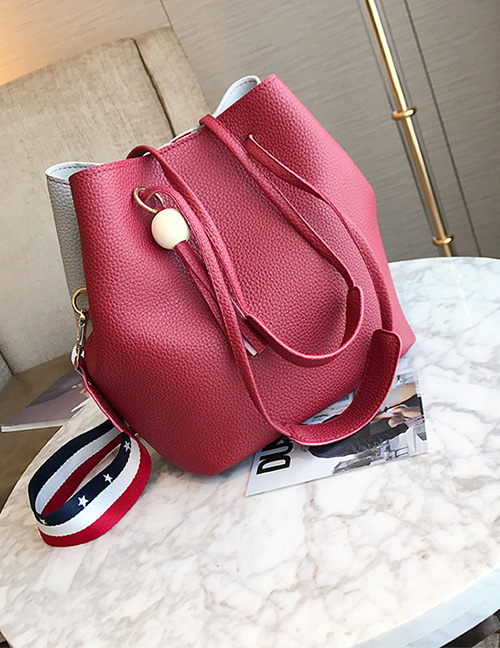 Fashion Red Tassel Shape Decorated Bag (3pcs)