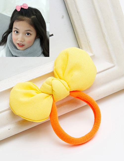 Sweet Yellow Bowknot Decorated Simple Hair Band