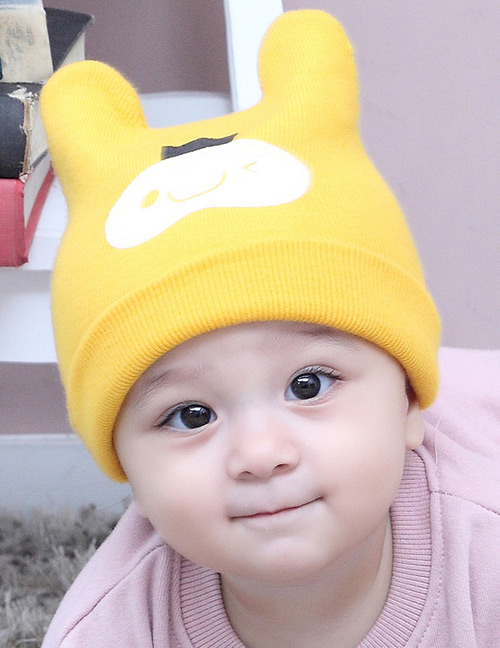 Lovely Yellow Smiling Face Pattern Decorated Child Thin Cap(0-2 Yesrs Old )