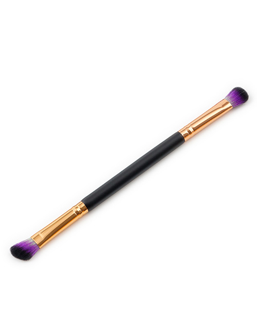 Trendy Black+purple Color Matching Decorated Eyebrow Brush