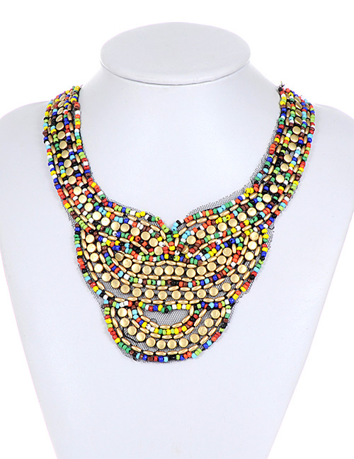 Bohemia Multi-color Round Shape Decorated Necklace