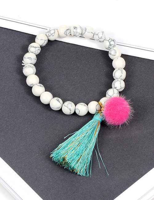 Fashion White Fuzzy Ball Decorated Bracelet