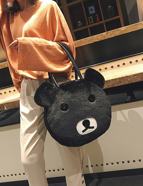Lovely Black Bear Shape Decorated Bag