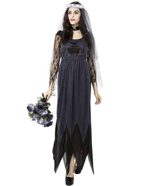 Fashion Black Ghost Bride Decorated Costume
