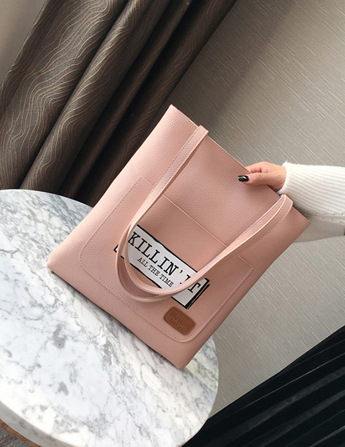 Fashion Pink Letter Shape Decorated Bag