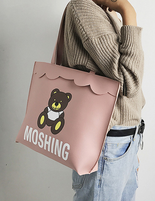 Lovely Pink Bear Shape Decorated Bag
