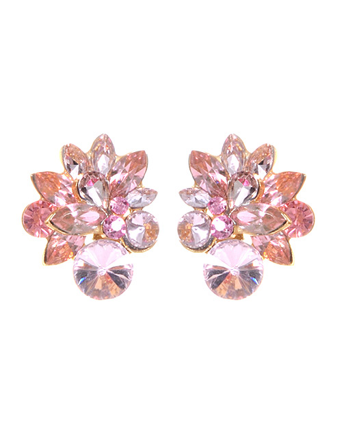 Fashion Light Pink Pure Color Decorated Earrings