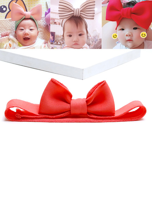 Lovely Watermelon Red Bowknot Shape Decorated Baby Hair Band