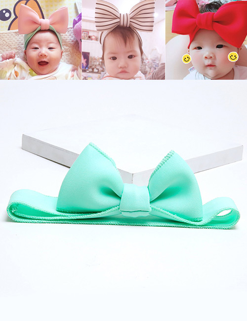 Lovely Light Green Bowknot Shape Decorated Baby Hair Band