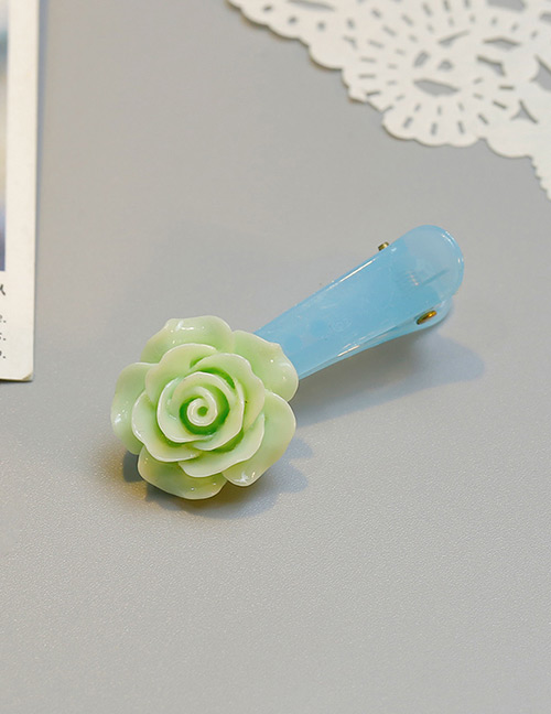 Cute Green Flower Shape Decorated Hairpin