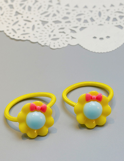 Cute Yellow+green Sunflower Shape Decorated Baby Hair Band