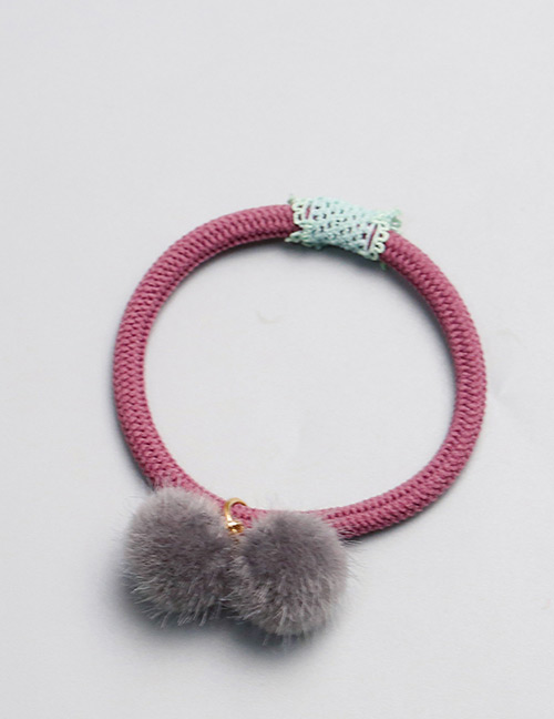 Cute Gray Fuzzy Ball Decorated Hair Band