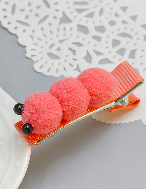 Cute Watermelon Red Caterpillar Shape Decorated Hairpin