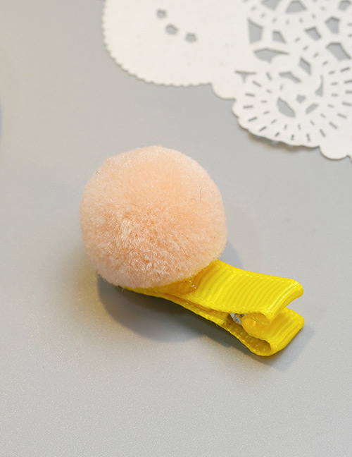 Cute Pink Fuzzy Ball Decorated Hairpin