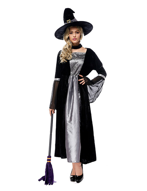 Fashion Black Witch Decorated Costume
