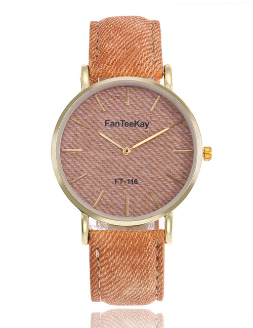 Fashion Brown Pure Color Decorated Watch