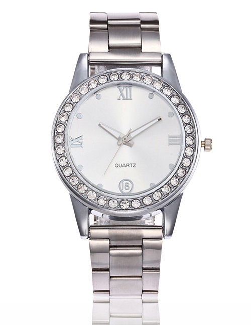 Fashion Silver Color Diamond Decorated Watch