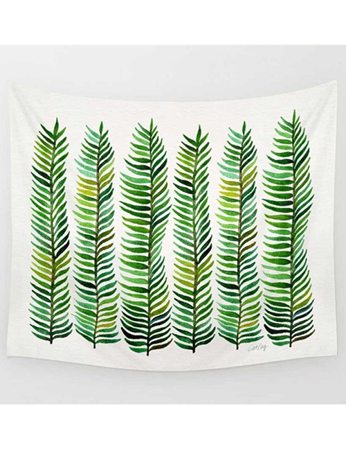 Fashion Green Leaf Pattern Decorated Blanket