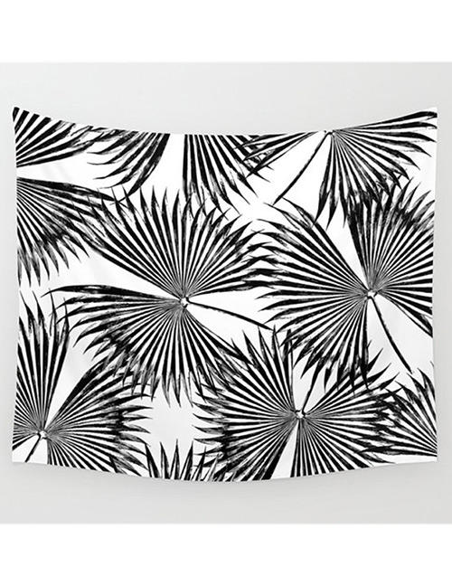 Fashion Black+white Leaf Pattern Decorated Blanket