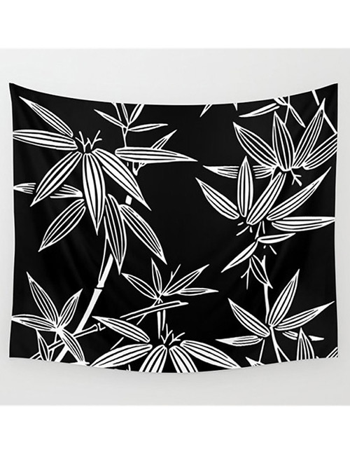Fashion Black Leaf Pattern Decorated Blanket
