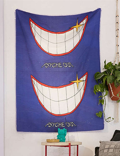 Fashion Blue Tooth Pattern Decorated Blanket