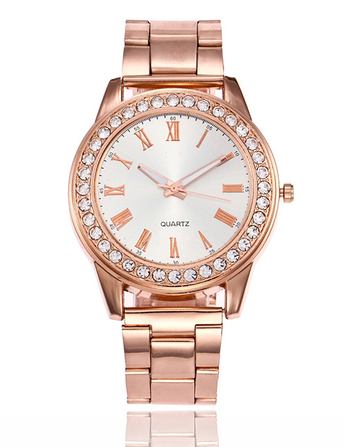 Fashion Rose Gold Pure Color Decorated Watch